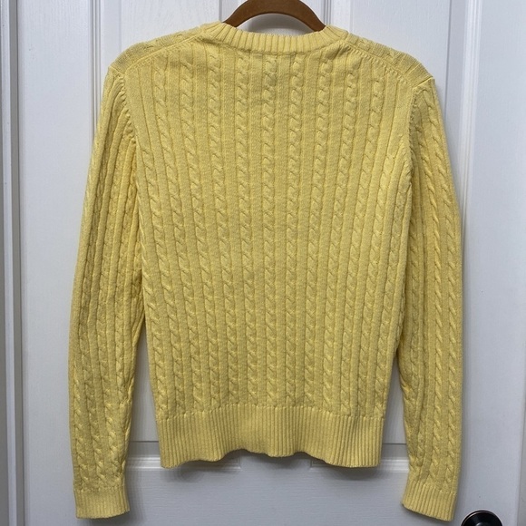 Denim & Co. Cable Knit Sweater Yellow Medium - Picture 5 of 8